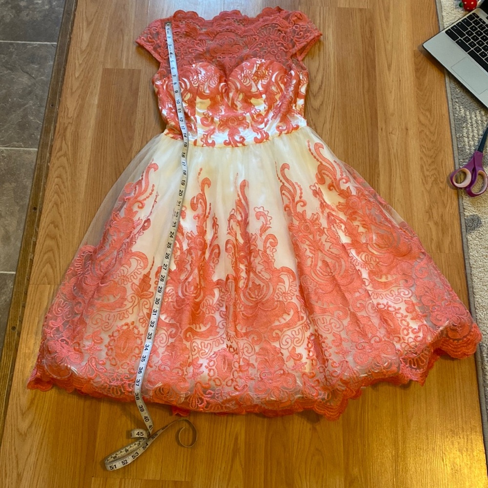 Pink and White A-line Dress